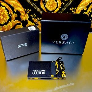 VERSACE JEANS COUTURE Baroque-print Zip-up wallet
